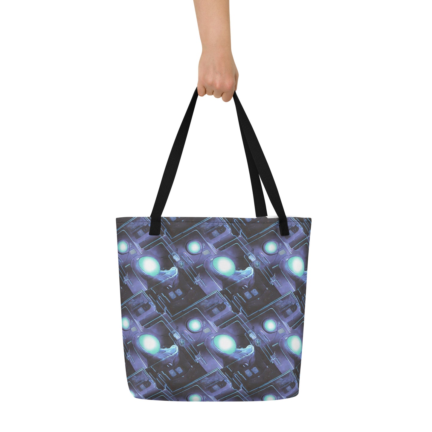 Large Tote Bag w/ Pocket - Galactic Circuit