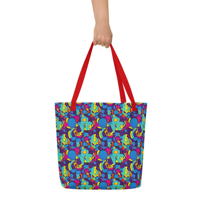 Large Tote Bag w/ Pocket - Psychedelic Harmony