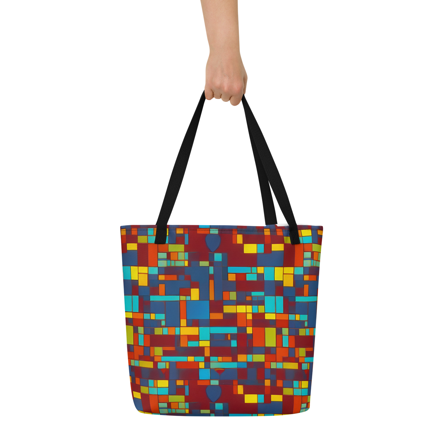 Large Tote Bag w/ Pocket - Astral Grid