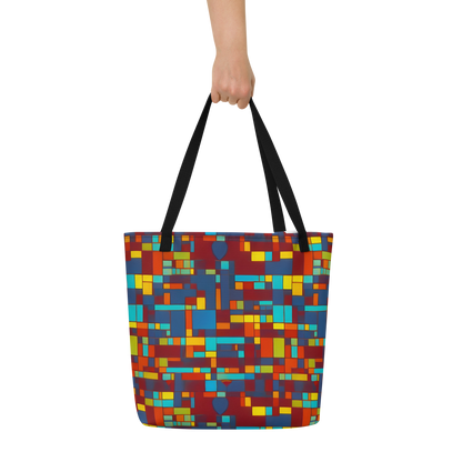 Large Tote Bag w/ Pocket - Astral Grid