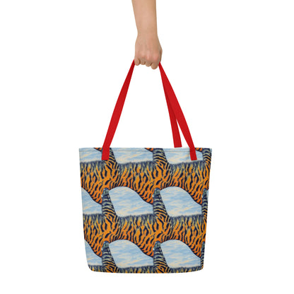 Large Tote Bag w/ Pocket - Tiger's Dream