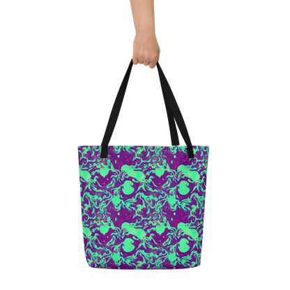 Large Tote Bag w/ Pocket - Alien Ripples