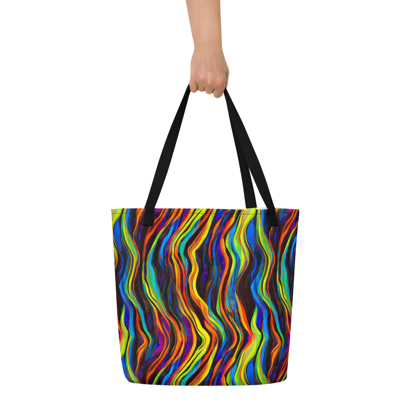 Large Tote Bag w/ Pocket - Celestial Waves