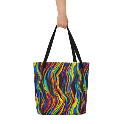 Large Tote Bag w/ Pocket - Celestial Waves