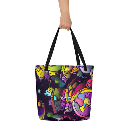 Large Tote Bag w/ Pocket - Galactic Playground