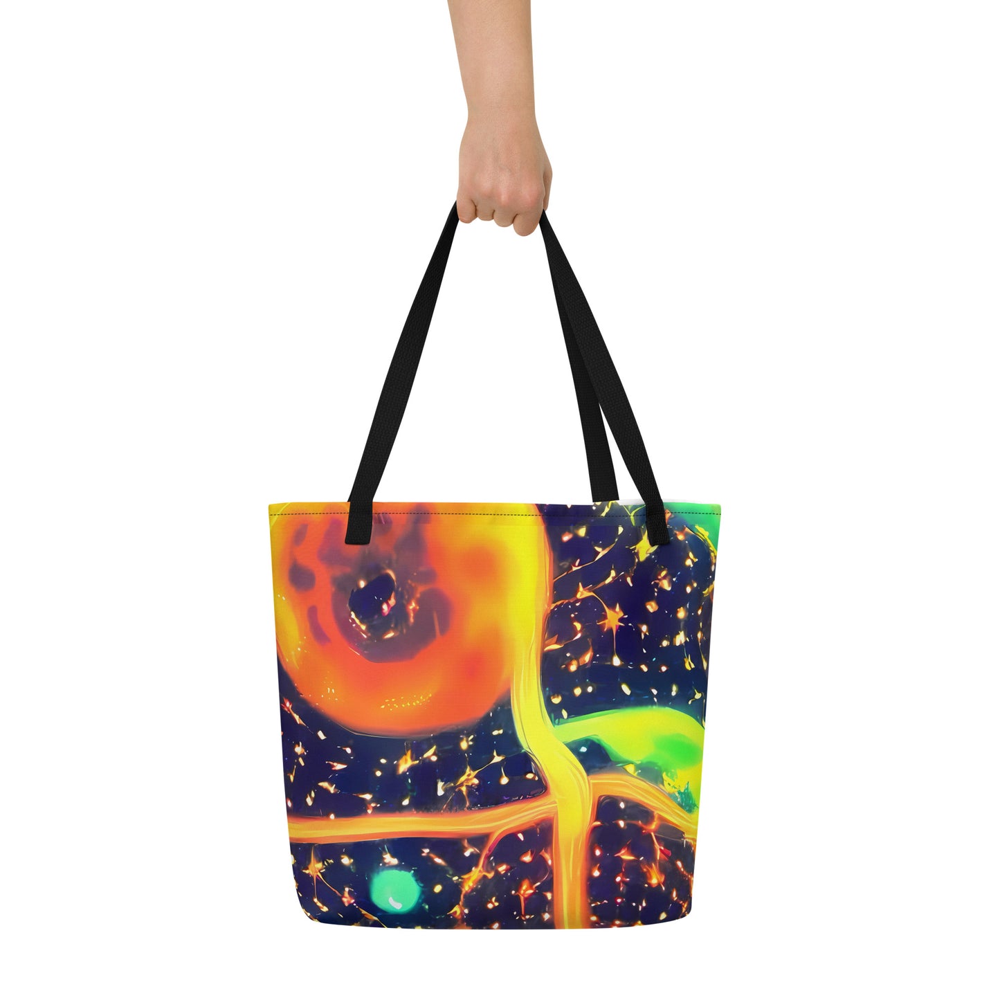 Large Tote Bag w/ Pocket - Coorte's Cosmos