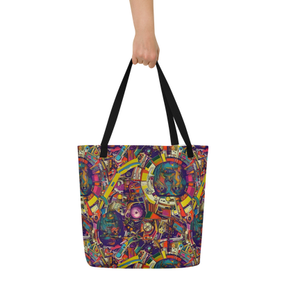 Large Tote Bag w/ Pocket - Cosmic Collage