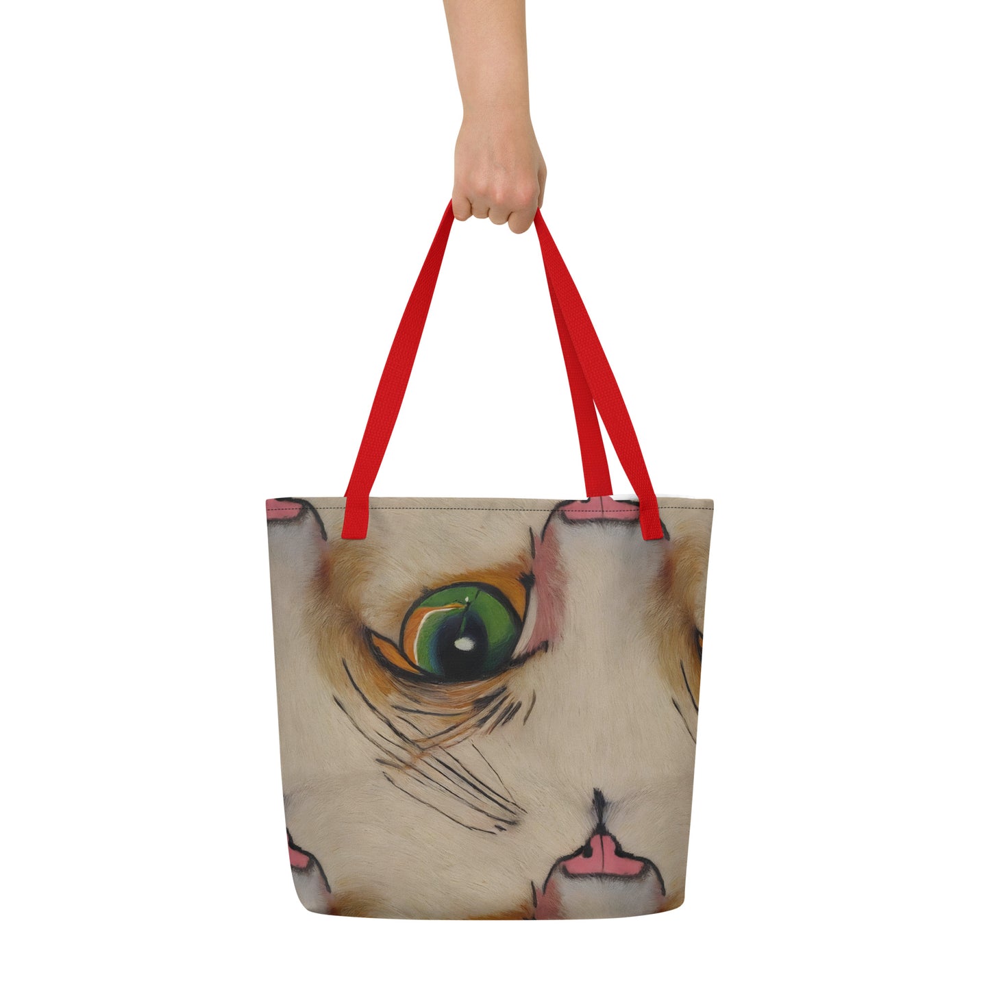 Large Tote Bag w/ Pocket - Emerald Gaze