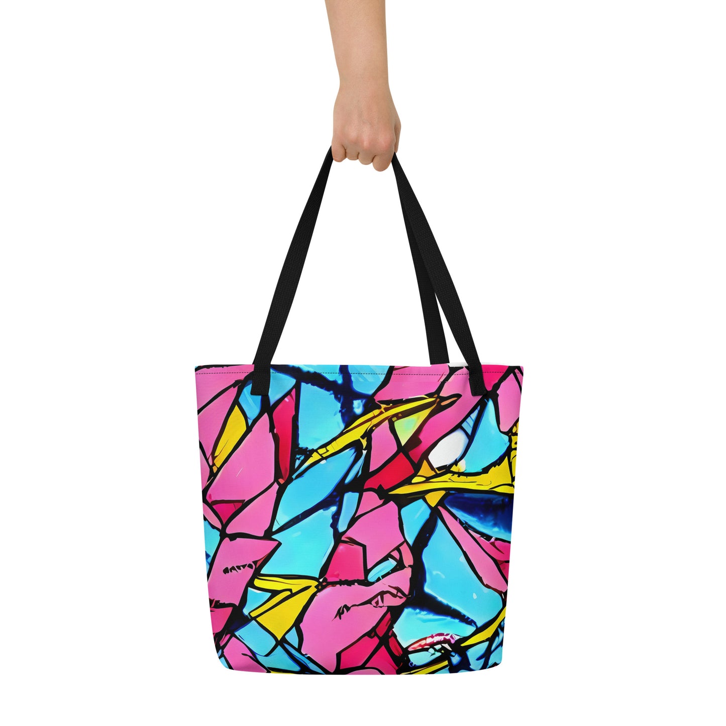 Large Tote Bag w/ Pocket - Barbier Bloom