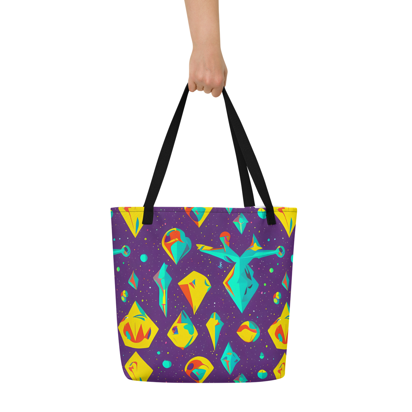 Large Tote Bag w/ Pocket - Cascading Prism