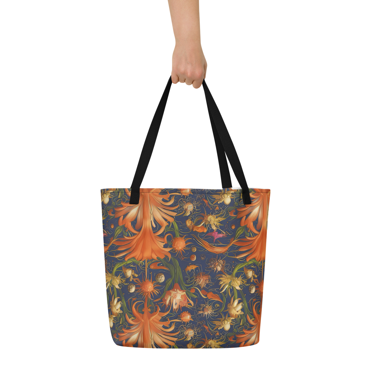 Large Tote Bag w/ Pocket - Stellar Blooms