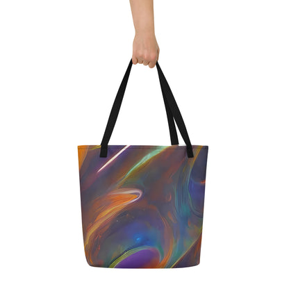 Large Tote Bag w/ Pocket - Pre-Raphaelite Ripple