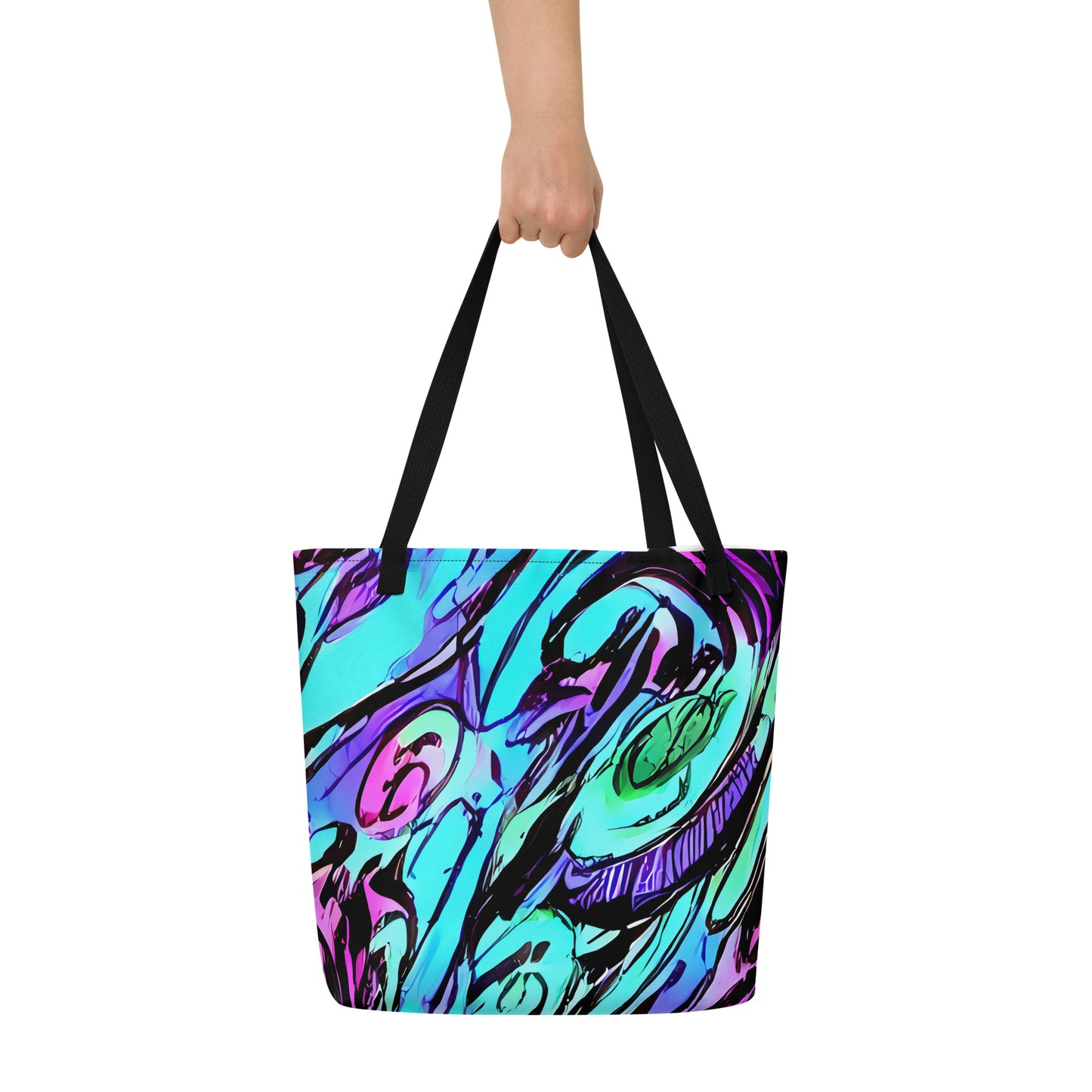 Large Tote Bag w/ Pocket - Gemstone Rush