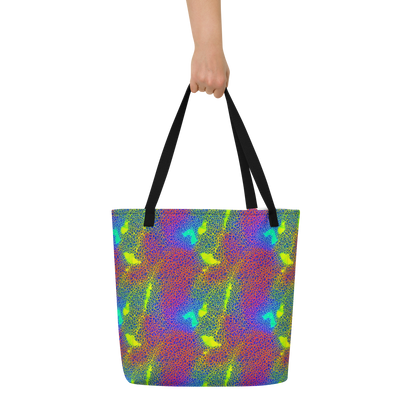 Large Tote Bag w/ Pocket - Prismatic Web