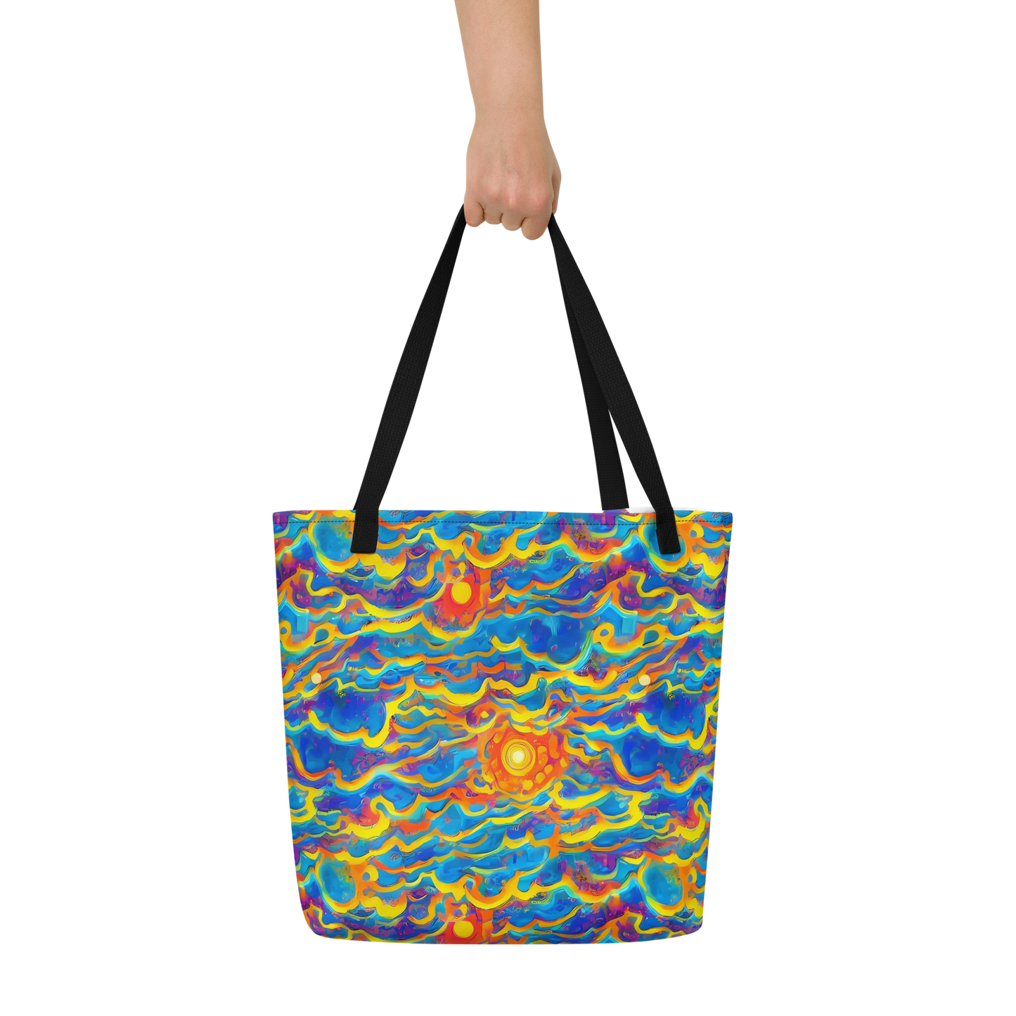 Large Tote Bag w/ Pocket - Chroma Ripple