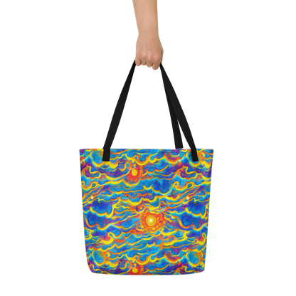 Large Tote Bag w/ Pocket - Chroma Ripple