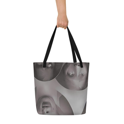 Large Tote Bag w/ Pocket - Phantom Facescape