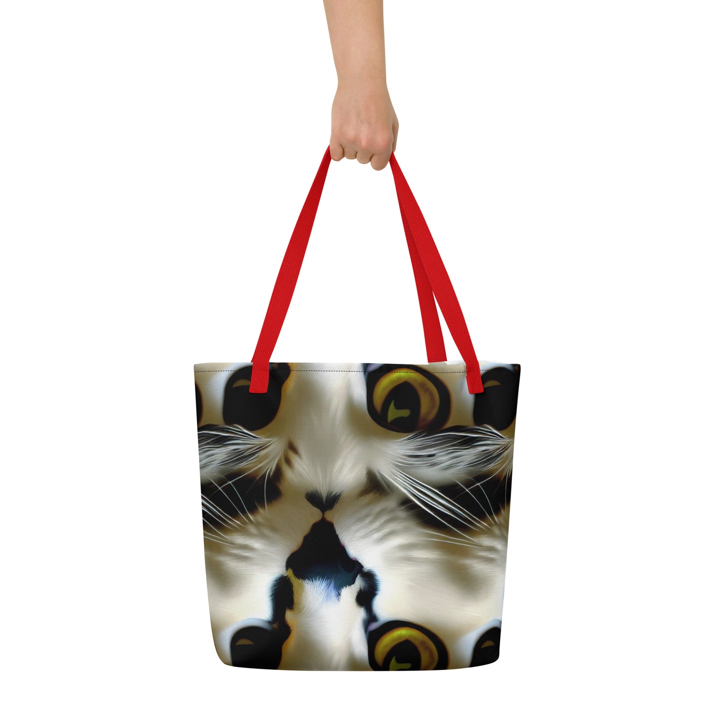 Large Tote Bag w/ Pocket - Feline Fancy