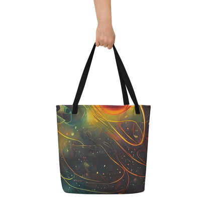 Large Tote Bag w/ Pocket - Templesmith Twirl