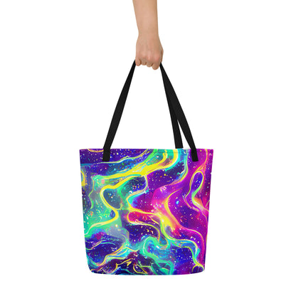 Large Tote Bag w/ Pocket - Liquid Light Show