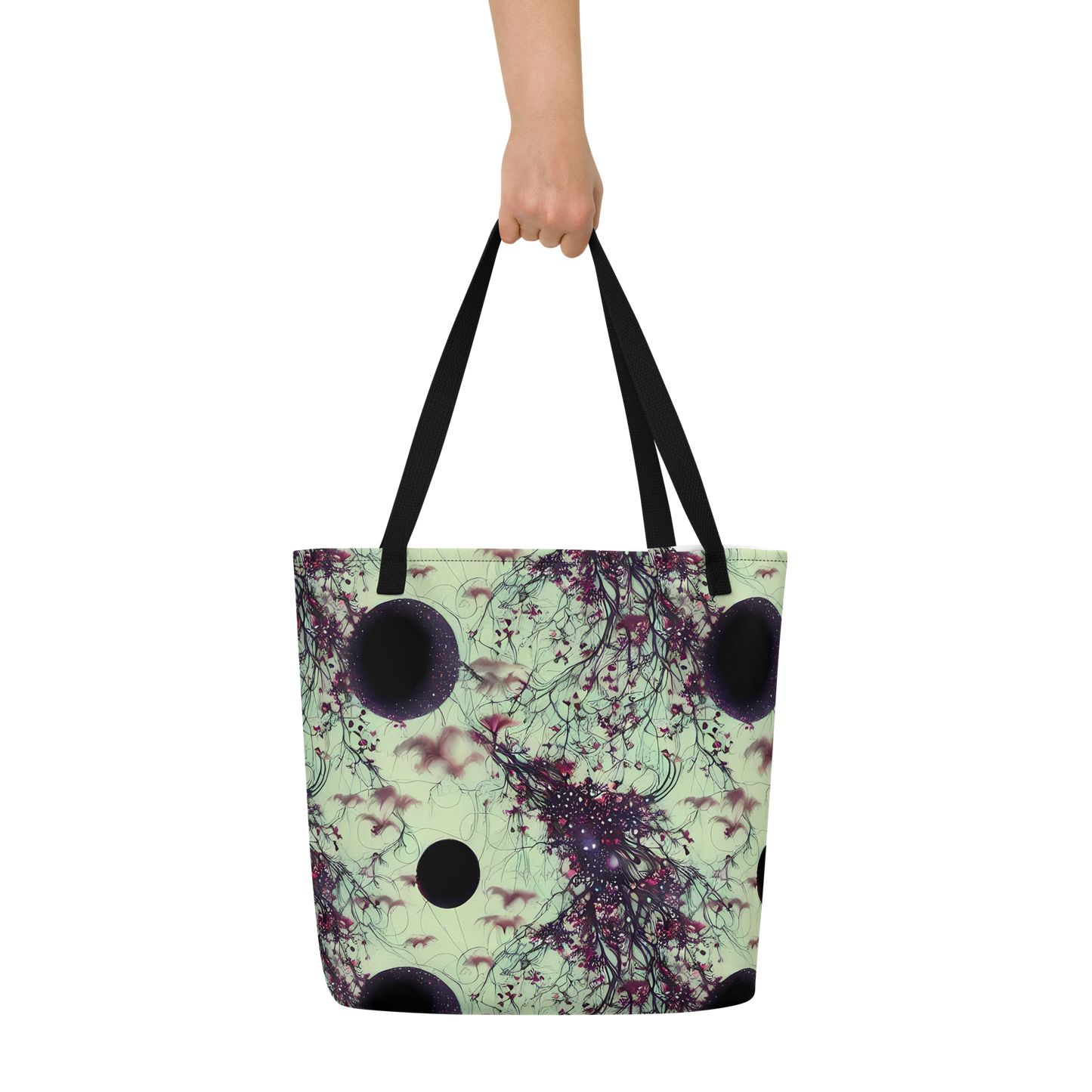 Large Tote Bag w/ Pocket - Celestial Bloom