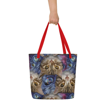 Large Tote Bag w/ Pocket - Feline Fantasy