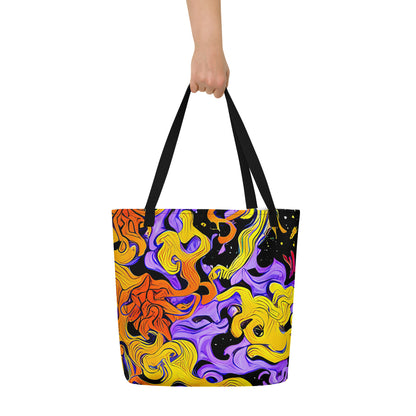 Large Tote Bag w/ Pocket - Bosschaert Swirl