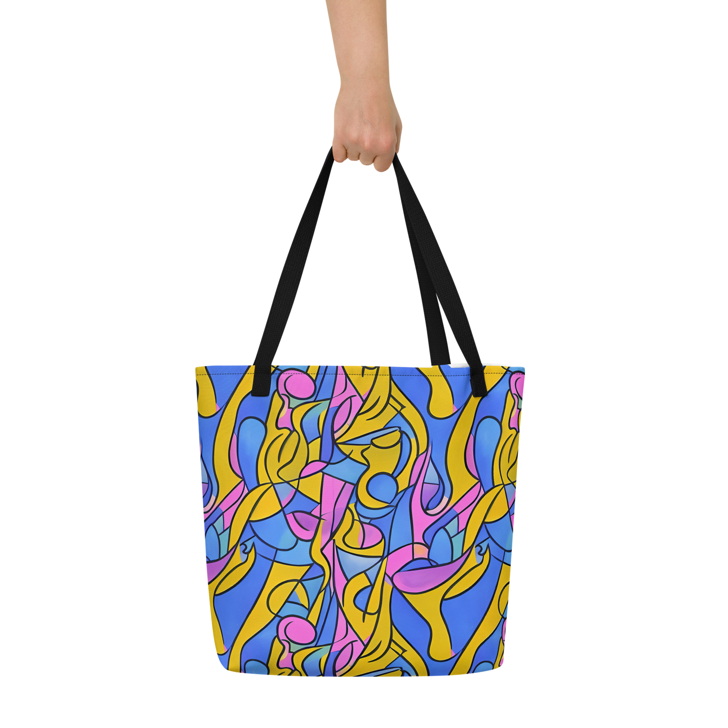 Large Tote Bag w/ Pocket - Cosmic Curves