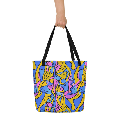 Large Tote Bag w/ Pocket - Cosmic Curves