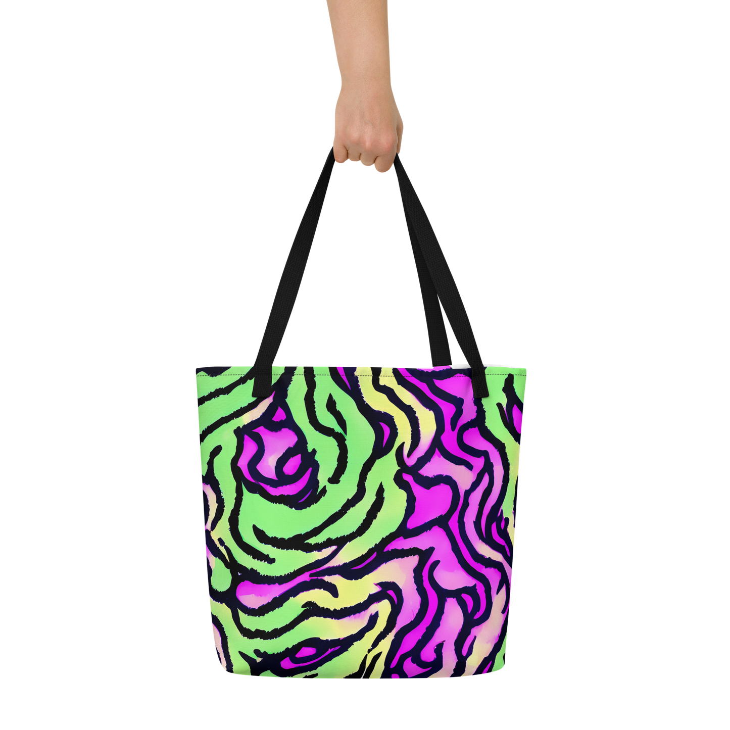 Large Tote Bag w/ Pocket - Mintchine Maze