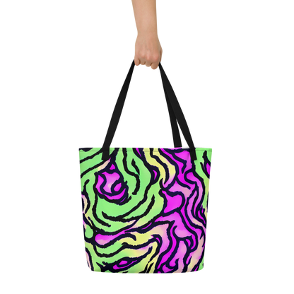 Large Tote Bag w/ Pocket - Mintchine Maze