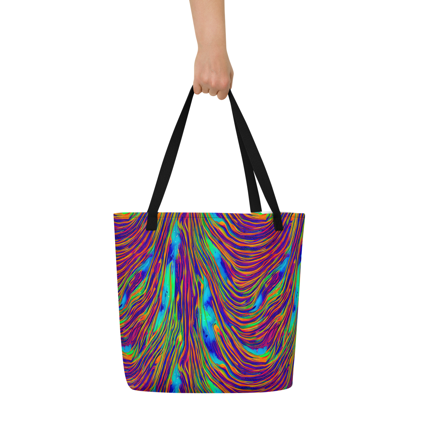 Large Tote Bag w/ Pocket - Lux Waves