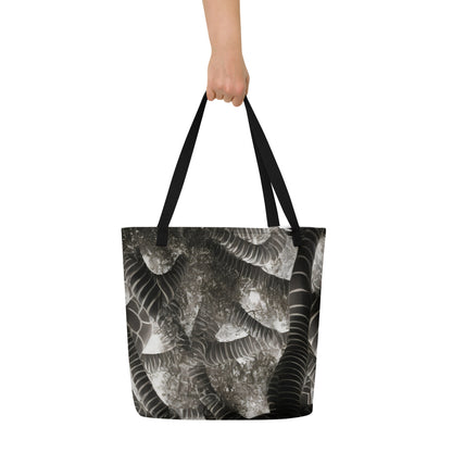 Large Tote Bag w/ Pocket - Serpent Symphony