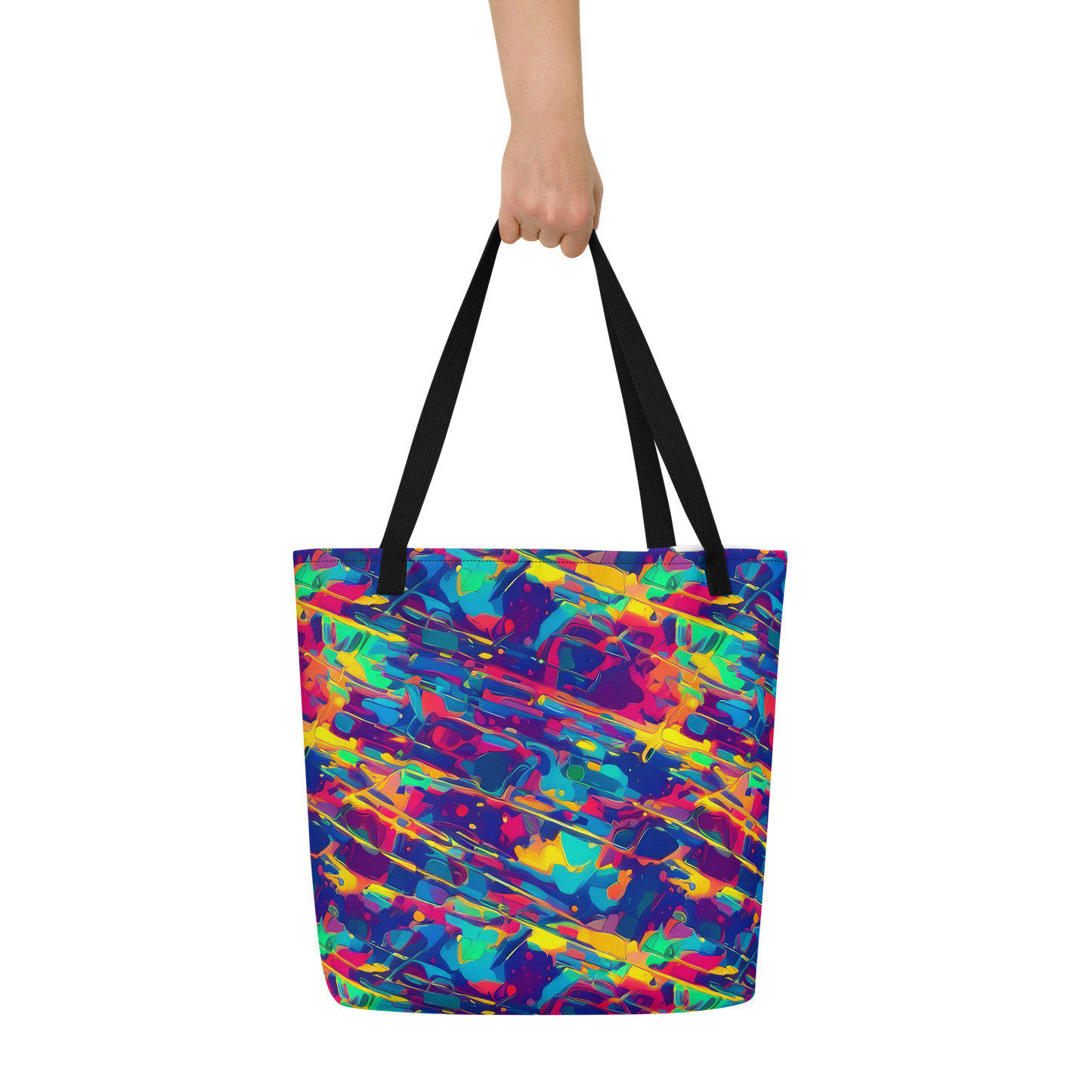 Large Tote Bag w/ Pocket - Spectrum Streaks