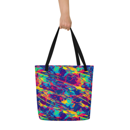 Large Tote Bag w/ Pocket - Spectrum Streaks