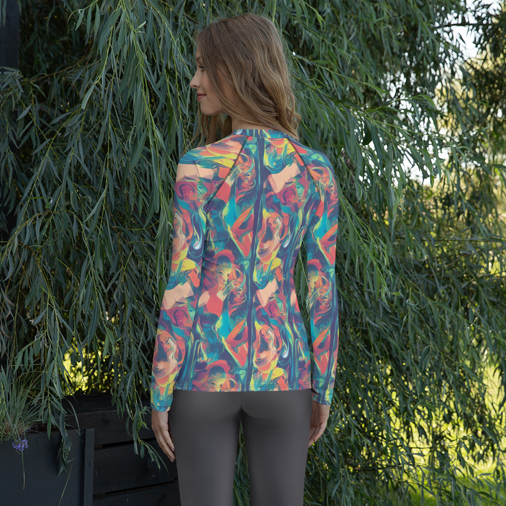 Women's Rash Guard - Neon Aurora