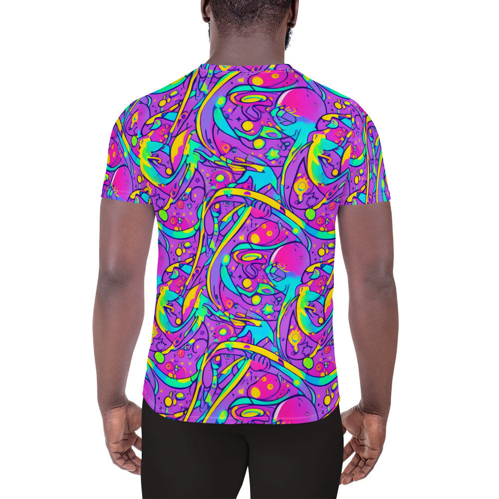 Men's Athletic T-Shirt - Neon Galaxy Whirl