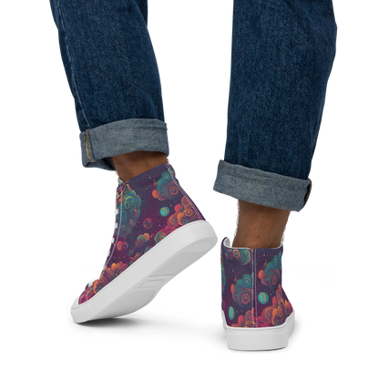 Men's High Top Canvas Shoes - Nebula Dreamscape