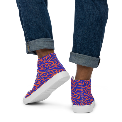 Men's High Top Canvas Shoes - Sapphire Swirl