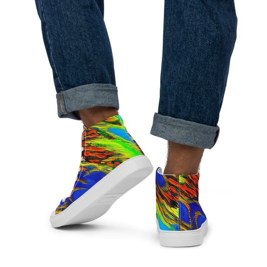 Men's High Top Canvas Shoes - Hodgkin's Blaze