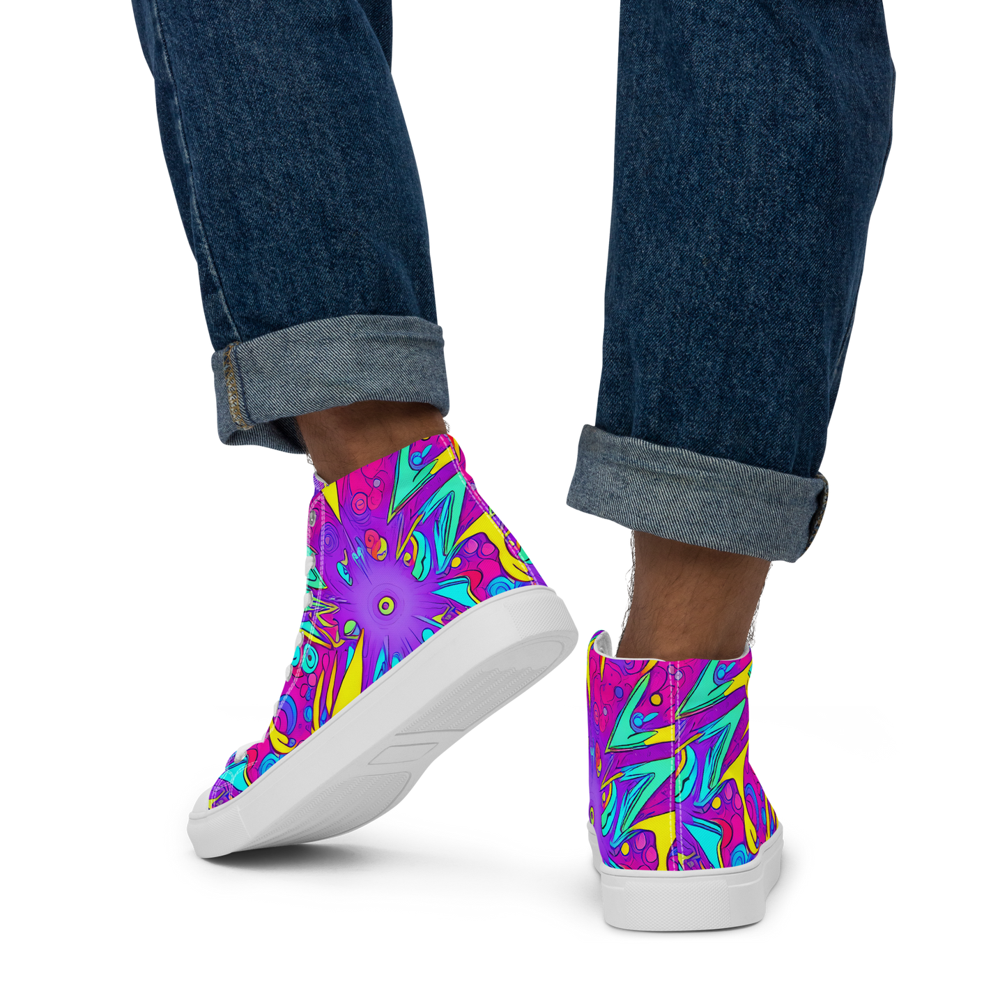 Men's High Top Canvas Shoes - Nebula Radiance