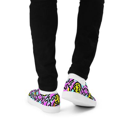 Men's Lace-Up Canvas Shoes - Punk Doodles