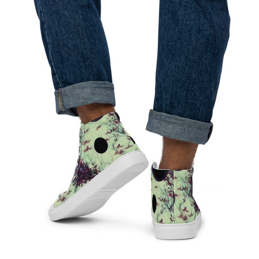 Men's High Top Canvas Shoes - Celestial Bloom