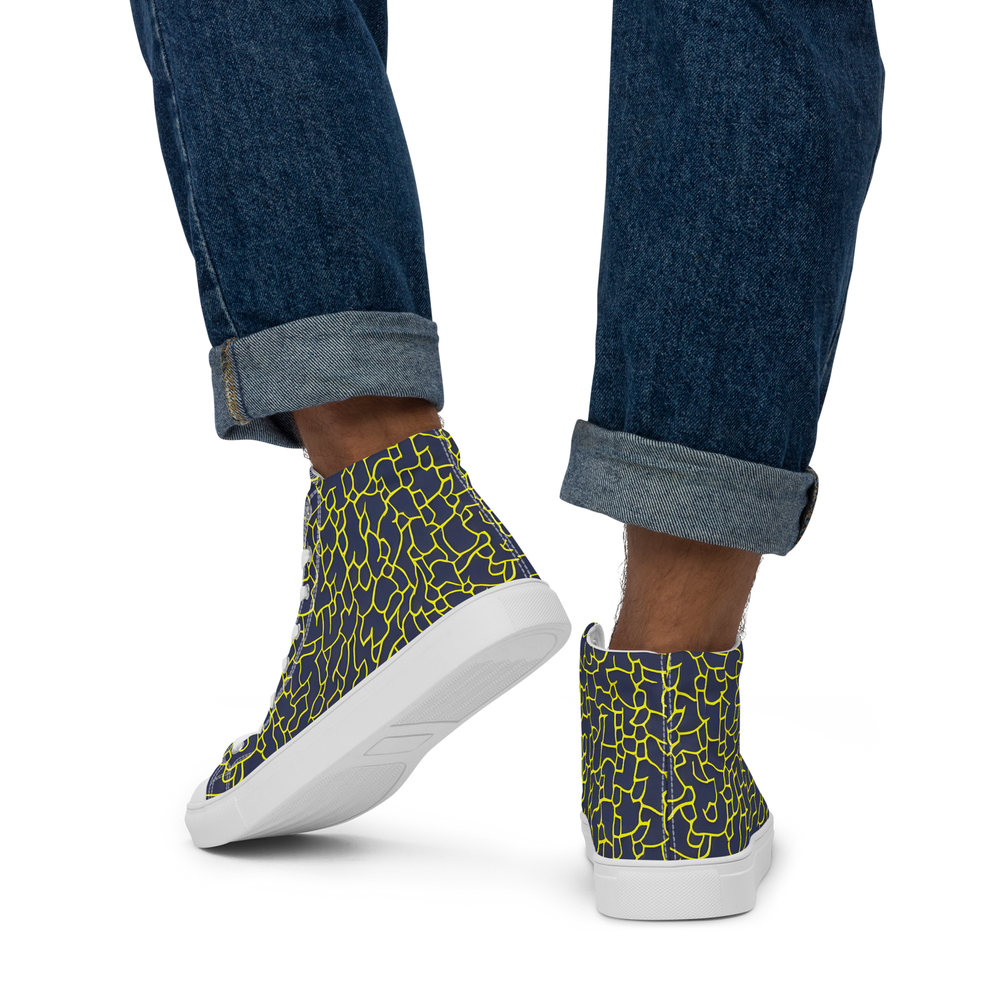 Men's High Top Canvas Shoes - Nightshade Maze