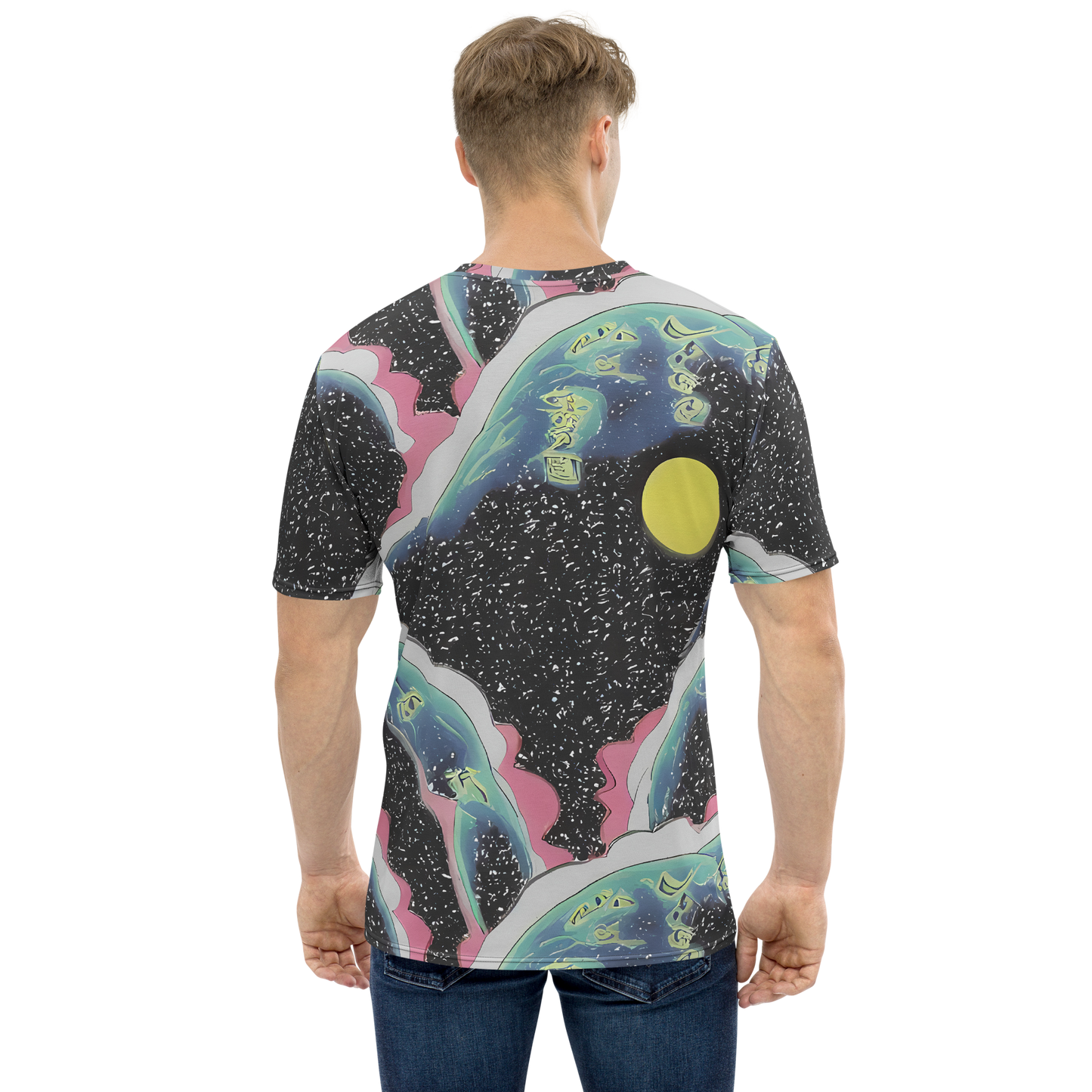 Men's Crew Neck T-Shirt - Lunar Waves