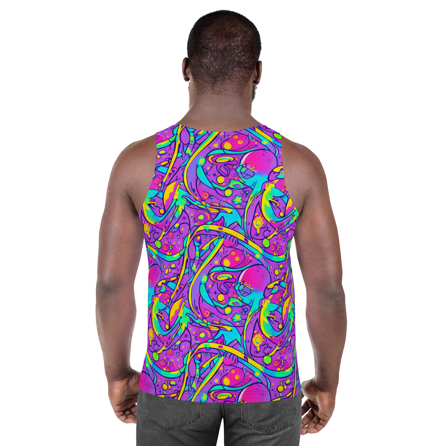 Men's Tank Top - Neon Galaxy Whirl