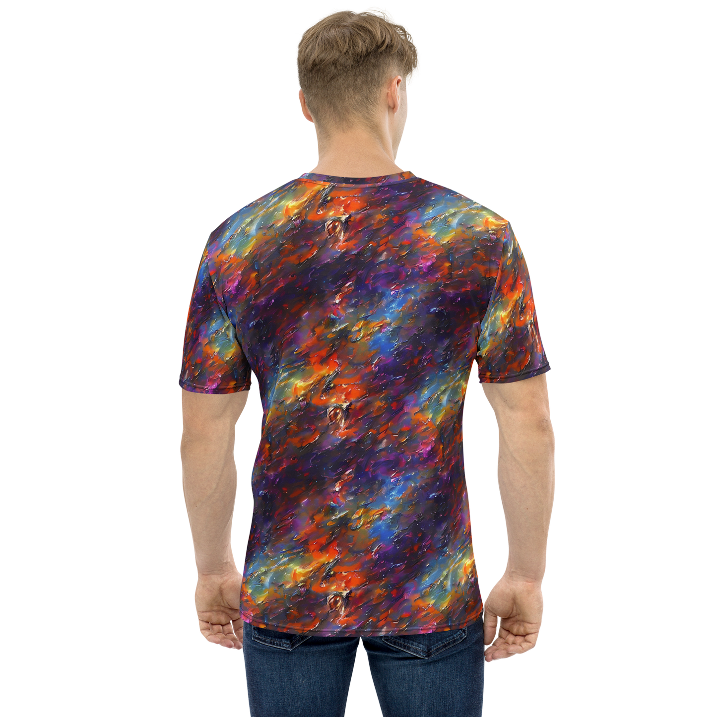 Men's Crew Neck T-Shirt - Auroral Ripples