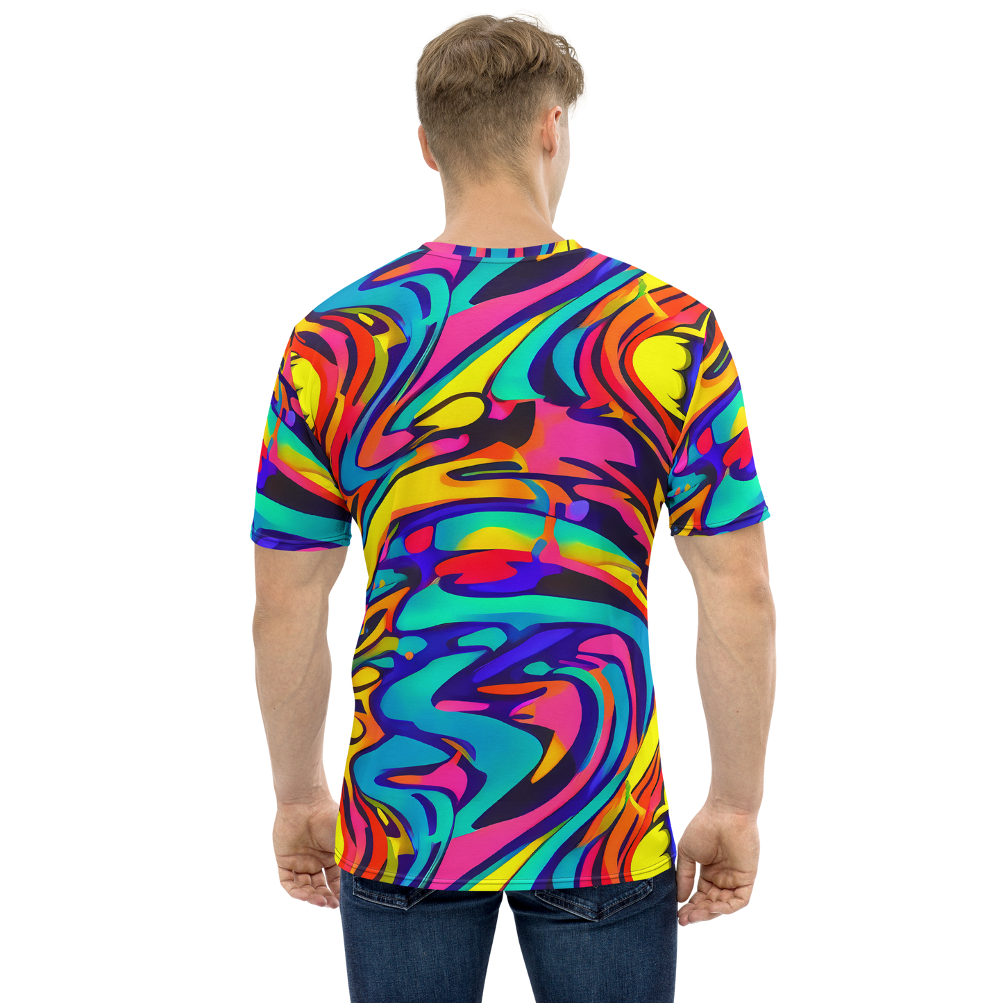 Men's Crew Neck T-Shirt - Electric Ecstasy