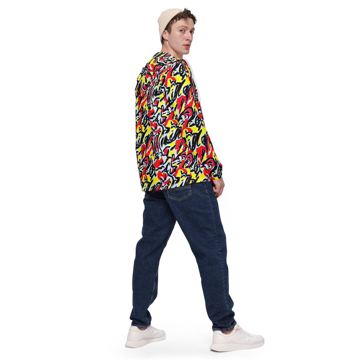 Men's Windbreaker - Cosmic Brushstrokes