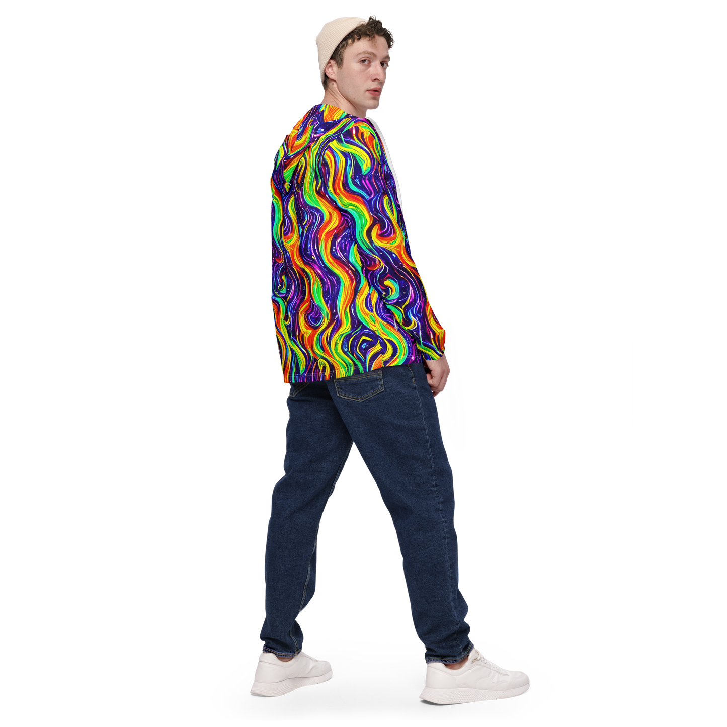 Men's Windbreaker - Galactic Flames